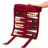 WA-5113 | 16 Inch Roll-up Combo Game Set – Chess, Backgammon & Checkers with Solid Wood Pieces - Red