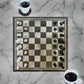 Chess Set with Chessmen, Glossy Carbon Fiber Woodronic