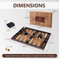 20.8-inch large wood inlay backgammon set dimensions: 20.8x17.1x1.1 inches, ideal for family game nights and display.