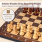 Artistic wooden chess board with pieces, Woodronic branded, ideal for display and collection (board only).