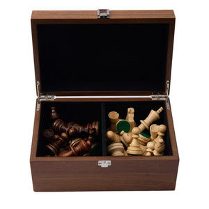 WA-5104 | 9 Inch Wooden Chess Pieces with Storage Box, Solid Wood Chessmen Set
