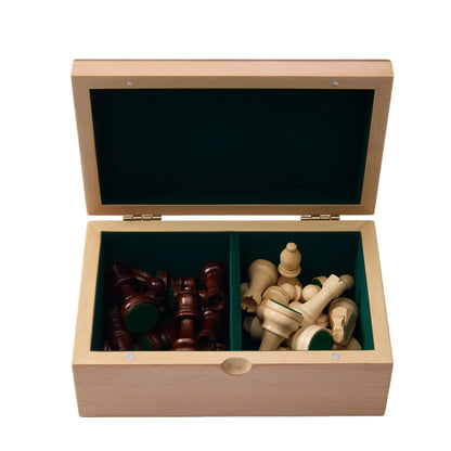 WA-5105 | 9 Inch Wooden Chess Pieces with Storage Box, Solid Wood Chessmen Set