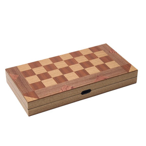 WA-5086 | 17 Inch Folded Wooden Combo Game Set – Chess, Backgammon & Checkers with Solid Wood Pieces