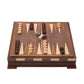WA-5088 | 14 Inch Wooden Combo Game Set – Chess, Backgammon & Checkers with Solid Wood Pieces