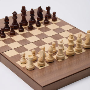 WA-5089 | 11 Inch Folded Wooden Combo Game Set – Chess, Backgammon & Checkers with Solid Wood Pieces