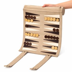 WA-5113 | 16 Inch Roll-up Combo Game Set – Chess, Backgammon & Checkers with Solid Wood Pieces