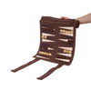 WA-5113 | 16 Inch Roll-up Combo Game Set – Chess, Backgammon & Checkers with Solid Wood Pieces - Dark Brown
