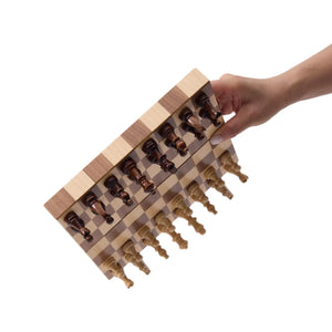 WA-5101 | 9-Inch Magnetic Wooden Chess Set with Solid Wood Pieces