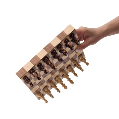 WA-5101 | 9-Inch Magnetic Wooden Chess Set with Solid Wood Pieces