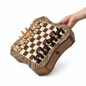 WA-5102 | 10-Inch Magnetic Wooden Chess Set with Solid Wood Pieces