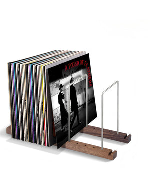 Woodronic Solid Walnut Vinyl Record Holder for 75 LPs Woodronic