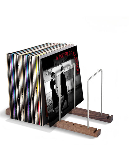 Woodronic Solid Walnut Vinyl Record Holder for 75 LPs Woodronic