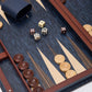WA-5077 | 19 Inch Wooden Backgammon Set with Solid Wood Pieces & Leather Dice Cups