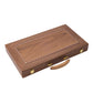 WA-5081 | 15/18 Inch Wooden Backgammon Set with Solid Wood Pieces & Leather Dice Cups