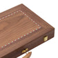 WA-5081 | 15/18 Inch Wooden Backgammon Set with Solid Wood Pieces & Leather Dice Cups