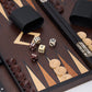 WA-5084 | 17 Inch Wooden Backgammon Set with Solid Wood Pieces & Leather Dice Cups
