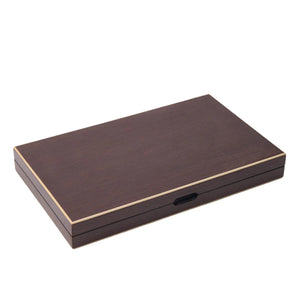 WA-5084 | 17 Inch Wooden Backgammon Set with Solid Wood Pieces & Leather Dice Cups