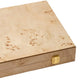 WA-5091 | 15 Inch Wooden Backgammon Set with Solid Wood Pieces & Leather Dice Cups