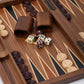 WA-5092 | 17 Inch Wooden Backgammon Set with Solid Wood Pieces & Leather Dice Cups