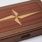 WA-5092 | 17 Inch Wooden Backgammon Set with Solid Wood Pieces & Leather Dice Cups