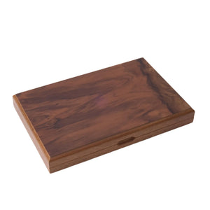 WA-5093 | 15/19 Inch Wooden Backgammon Set with Solid Wood Pieces & Leather Dice Cups
