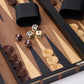 WA-5096 | 18 Inch Wooden Backgammon Set with Solid Wood Pieces & Leather Dice Cups