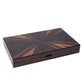 WA-5097 | 19 Inch Wooden Backgammon Set with Solid Wood Pieces & Leather Dice Cups