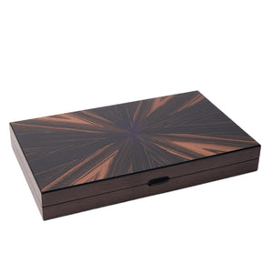 WA-5097 | 19 Inch Wooden Backgammon Set with Solid Wood Pieces & Leather Dice Cups